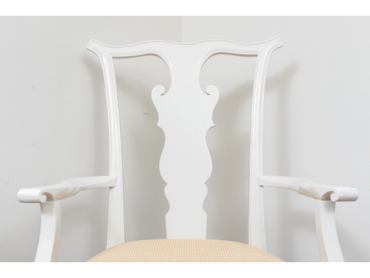 Contemporary Oversized Lacquered Queen Ann Style Arm Chair 