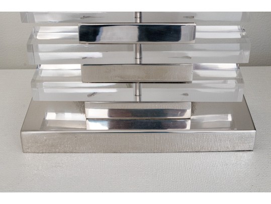 Pair Of Chrome & Acrylic 