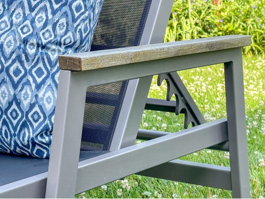 PAIR Of Gloster Aluminum And Teak Chaise Lounges