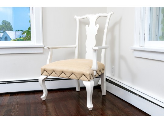 Contemporary Oversized Lacquered Queen Ann Style Arm Chair 