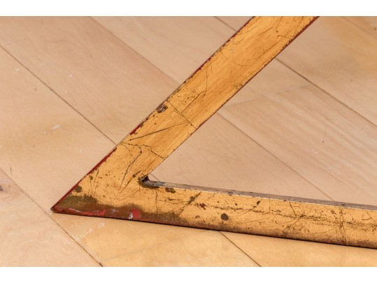 Contemporary Brassy “X” Upholstered Bench 