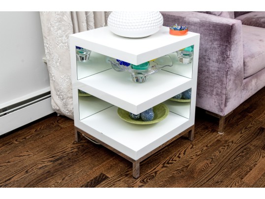 Modern Lacquered Square Accent Table 