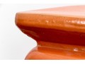 Vibrant Paprika Glazed Ceramic Garden Stool  