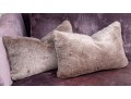Pair Of Restoration Hardware Faux Fur Bolsters 