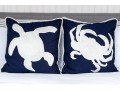 Adorable Pair Of Aquatic Life Accent Pillows 