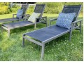 PAIR Of Gloster Aluminum And Teak Chaise Lounges