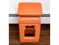 Vibrant Paprika Glazed Ceramic Garden Stool  