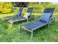 PAIR Of Gloster Aluminum And Teak Chaise Lounges