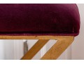 Contemporary Brassy “X” Upholstered Bench 