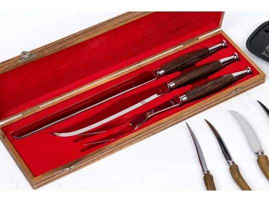 Three Sets Of Of Vintage Carving And Serving Flatware