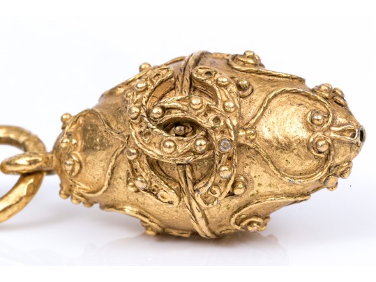 Chanel Fabulous Vintage Ornate Costume Jewelry Impactful Large Egg Motif Pendant