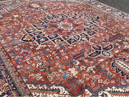 Antique Persian Heriz, Ca. 1920-1940, 14’-3” X 11’-11”