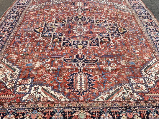 Antique Persian Heriz, Ca. 1920-1940, 14’-3” X 11’-11”