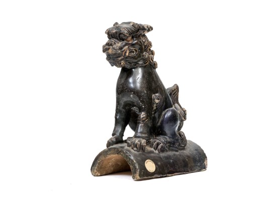Chinese Glazed Ceramic Foo Dog Form Roof Tile, Ming Dynasty