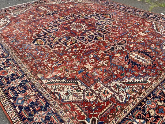 Antique Persian Heriz, Ca. 1920-1940, 14’-3” X 11’-11”