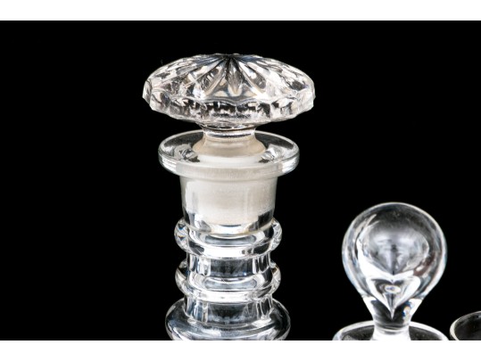 Collection Of Three Decanters, Including A Baccarat, With An Epergne Stand With Six Glasses