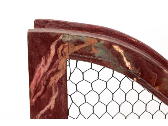 Vintage Faux Bois Painted Hanging Display Cabinet