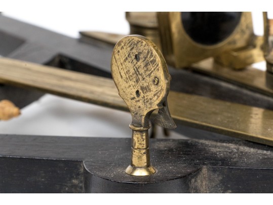 Antique Ebony And Brass Maritime Navigation Octant 