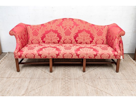 Chippendale Mahogany Upholstered Camel-Back Sofa, Circa 1775