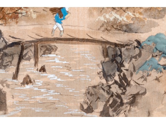 Set Of Four Framed Vintage Chinese Landscape Prints