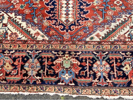 Antique Persian Heriz, Ca. 1920-1940, 14’-3” X 11’-11”