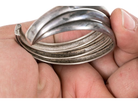 Lot Of Assorted Sterling Silver Jewelry Pieces, Including A Cuff Bracelet