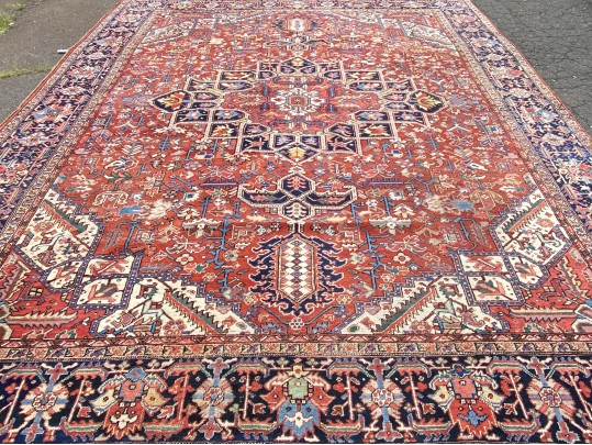 Antique Persian Heriz, Ca. 1920-1940, 14’-3” X 11’-11”