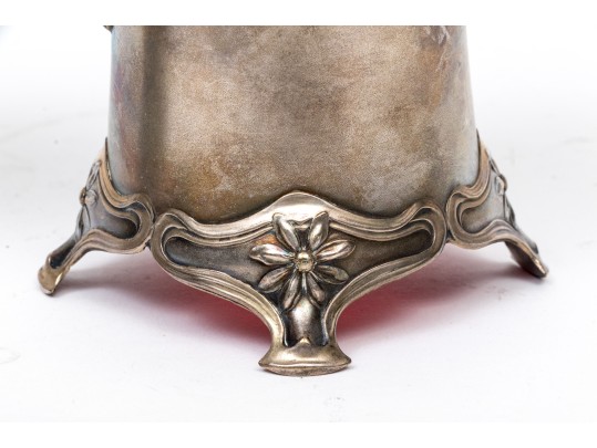 Two Antique Metal Cordial Glass Holders