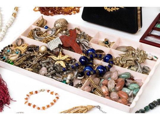 Large Collection Of Vintage Costume Jewelry And Accessories
