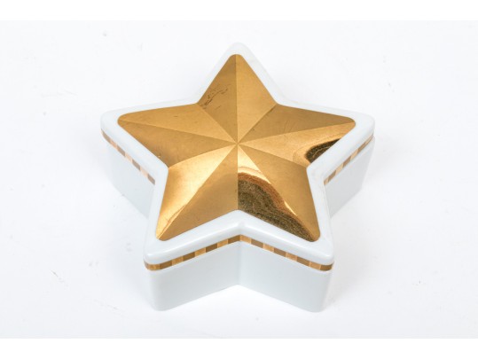Pair Of Tiffany & Co. Porcelain Star Form Boxes