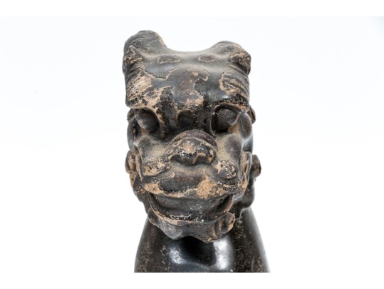 Chinese Glazed Ceramic Foo Dog Form Roof Tile, Ming Dynasty