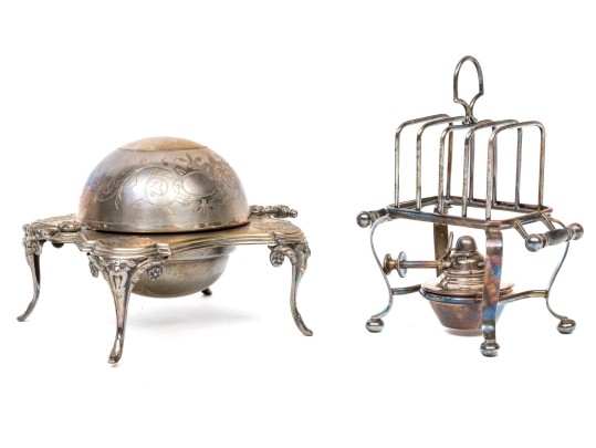 Two Antique Silverplate Table Wares