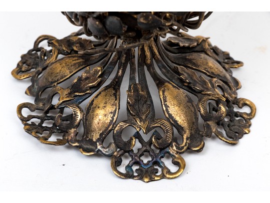 Two Antique Metal Cordial Glass Holders