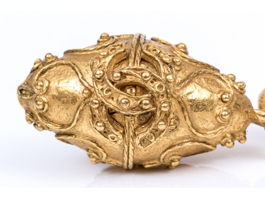 Chanel Fabulous Vintage Ornate Costume Jewelry Impactful Large Egg Motif Pendant