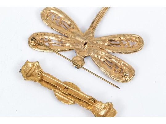 Lot Of Assorted Costume Jewelry Pieces, Including A Trifari Brooch