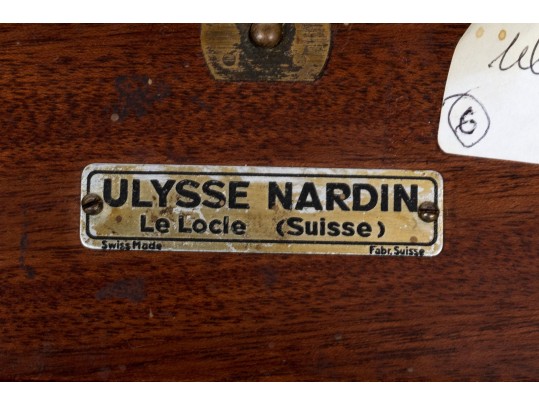 Antique Ulysse Nardin Le Locle Suisse Marine Chronometer In Wooden Case