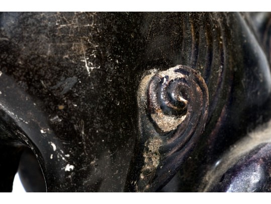 Chinese Glazed Ceramic Foo Dog Form Roof Tile, Ming Dynasty