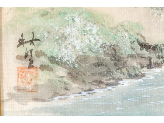 Set Of Four Framed Vintage Chinese Landscape Prints