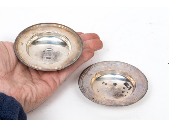 Pair Of Modern English Sterling Silver Pin Trays 
