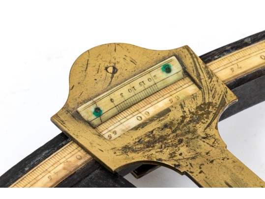 Antique Ebony And Brass Maritime Navigation Octant 