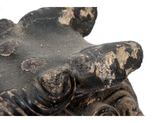 Chinese Glazed Ceramic Foo Dog Form Roof Tile, Ming Dynasty