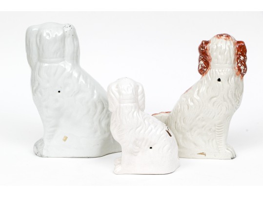 Collection Of Three Staffordshire Dog Figures