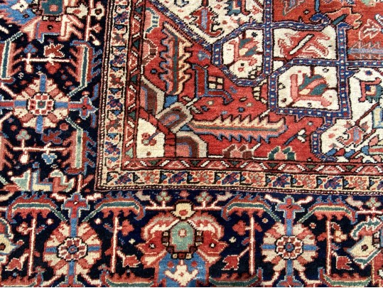 Antique Persian Heriz, Ca. 1920-1940, 14’-3” X 11’-11”