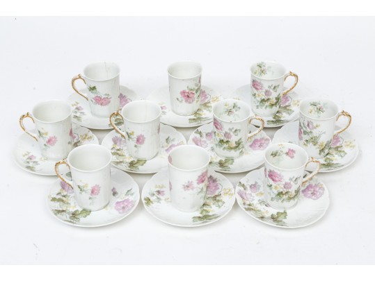 Antique Limoges Porcelain Demitasse Set