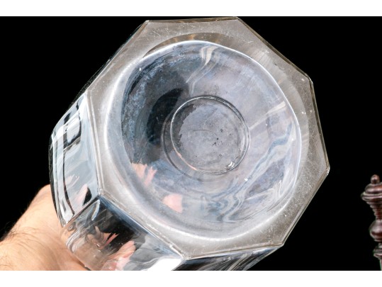 Collection Of Three Decanters, Including A Baccarat, With An Epergne Stand With Six Glasses