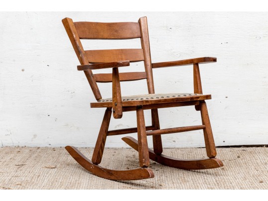 Provincial Birchwood Ladder-Back Youth's Rocker, American, Late 19th/Early 20th Century