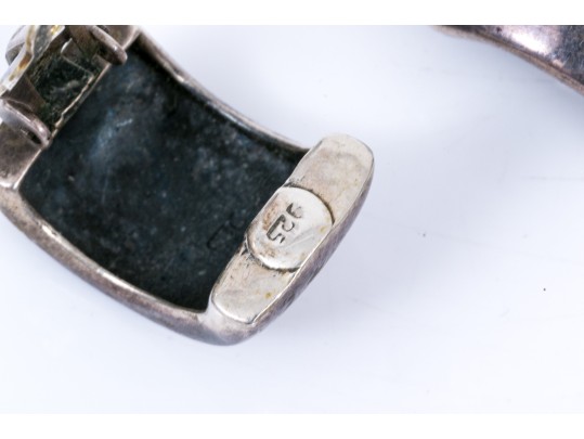 Lot Of Three Handsome Sterling Silver Jewelry Pieces, Including Lalalounis And Taxco, Ring Size 5.75