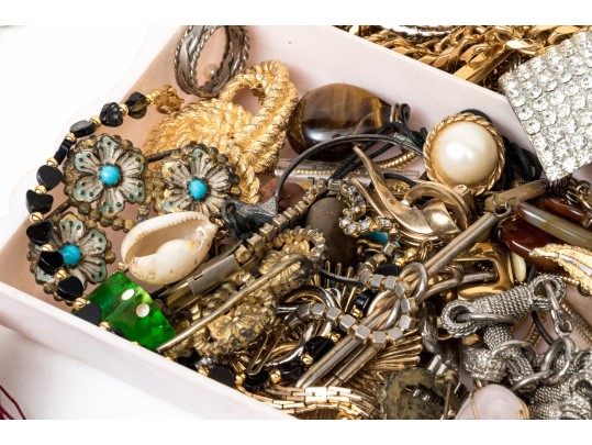 Large Collection Of Vintage Costume Jewelry And Accessories