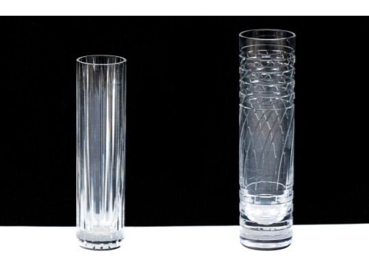 Two Baccarat Cylindrical Flower Vases
