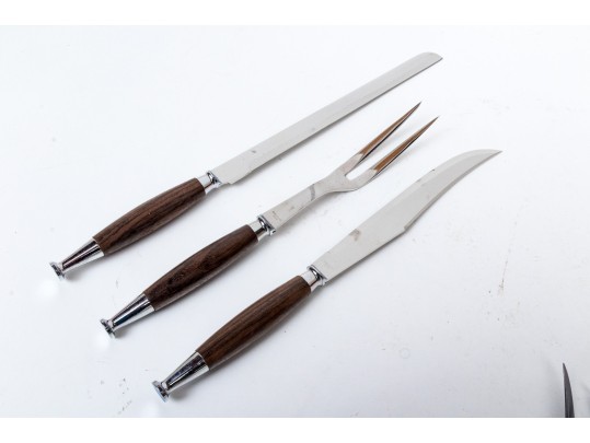 Three Sets Of Of Vintage Carving And Serving Flatware